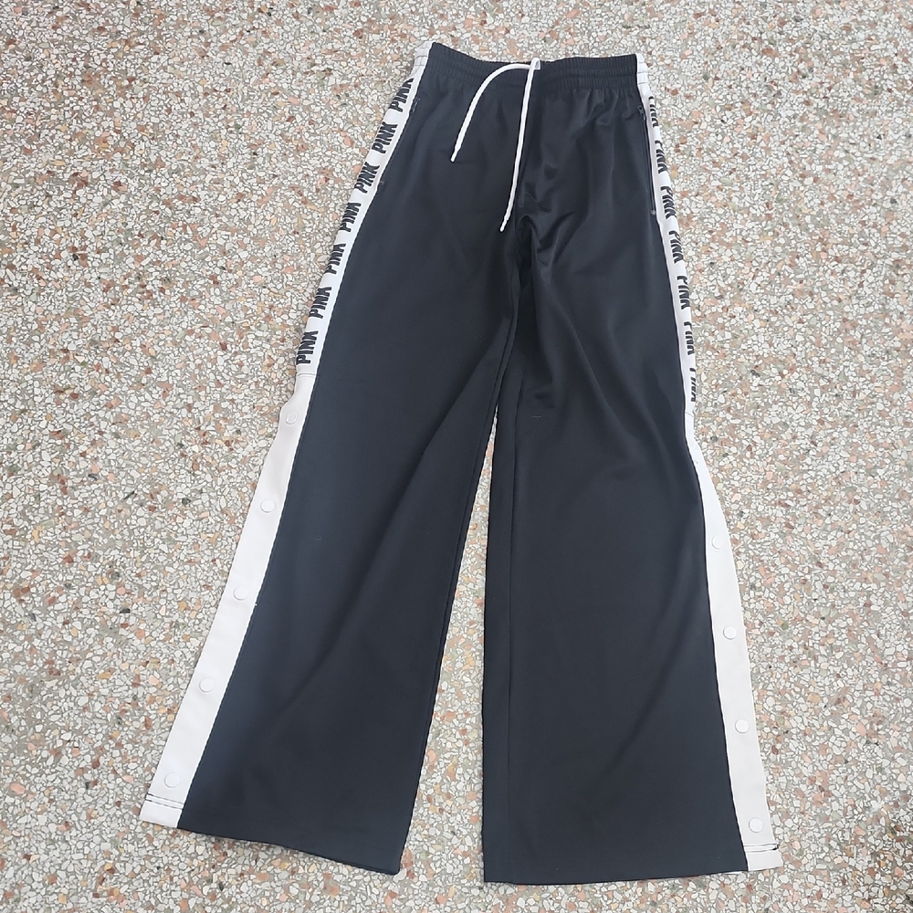 Victoria's Secret PINK Black Joggers with White Side Stripes